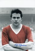 Autographed Wilf Mcguinness 12 X 8 Photo - Colz, Depicting The Man United Wing-Half Posing For
