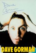 Comedian Dave Gorman signed 6x4 colour promo photo. Good condition. All autographs come with a