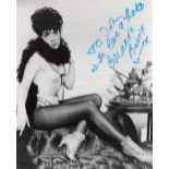 Amanda Barrie signed 10x8 black and white vintage photo dedicated. Good condition. All autographs