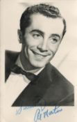 Al Martino signed 6x4 black and white vintage photo. Al Martino (born Jasper Cini; October 7, 1927 –