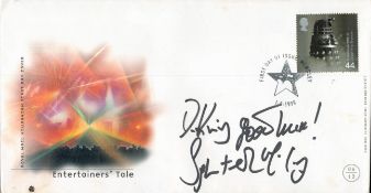 Sylvester Mccoy signed Entertainers Tale FDC. Slight marks on cover. Good condition. All