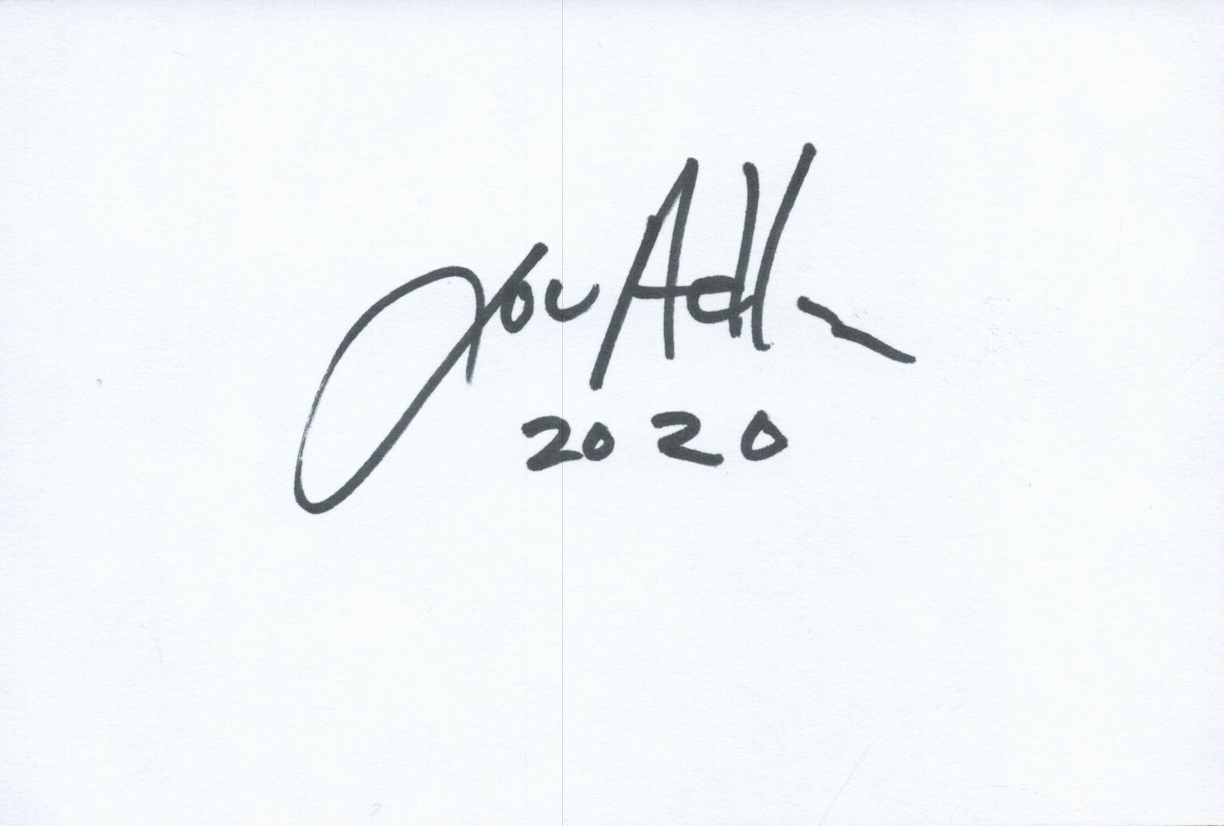 Lou Adler signed 6 x 4 white card, signed in black sharpie pen. With his signature he has also dated