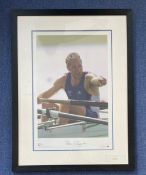 Sir Steve Redgrave Hand signed 22x15 Limited Edition Colour Photo in black wood effect Frame