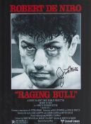 Boxing Jake LaMotta signed 16x12 Raging Bull promo photo. Good condition. All autographs come with a