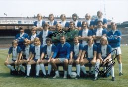 Autographed Birmingham 12 X 8 Photo - Col, Depicting Players Posing For A Squad Photo During A