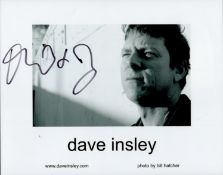 Dave Insley signed 12x8 black and white photo. Dave brought his musical stylings from the