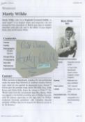 Marty Wilde signed 4x4 irregular album page. Marty Wilde, MBE (born Reginald Leonard Smith; 15 April