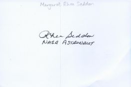 NASA astronaut Rhea Seddon signed 6 x 4 white card. Rhea Seddon who was part of the first group of