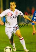 Football Leon Osman signed 12x8 colour photo pictured in action for England. Leon Osman born 17