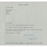 Jeffrey Archer TLS Interesting content about autograph collections. Jeffrey Howard Archer, Baron