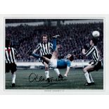 Football Dennis Tueart signed 16x12 colour print pictured in action for Manchester City in the