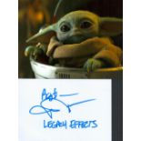 John Rosengrant signed 6 x 4 white card, signed in blue sharpie pen. Special Effects Artist John