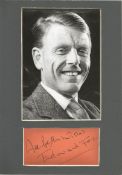 Actor Edward Fox signed page mounted below a 7x5 unsigned black and white image. Edward Charles