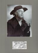 Oliver! Actor, Ron Moody matted 16x12 signature piece featuring a black and white photograph of