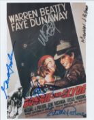 Bonnie and Clyde 10x8 multi-signed colour promo photograph, signatures include Faye Dunaway,