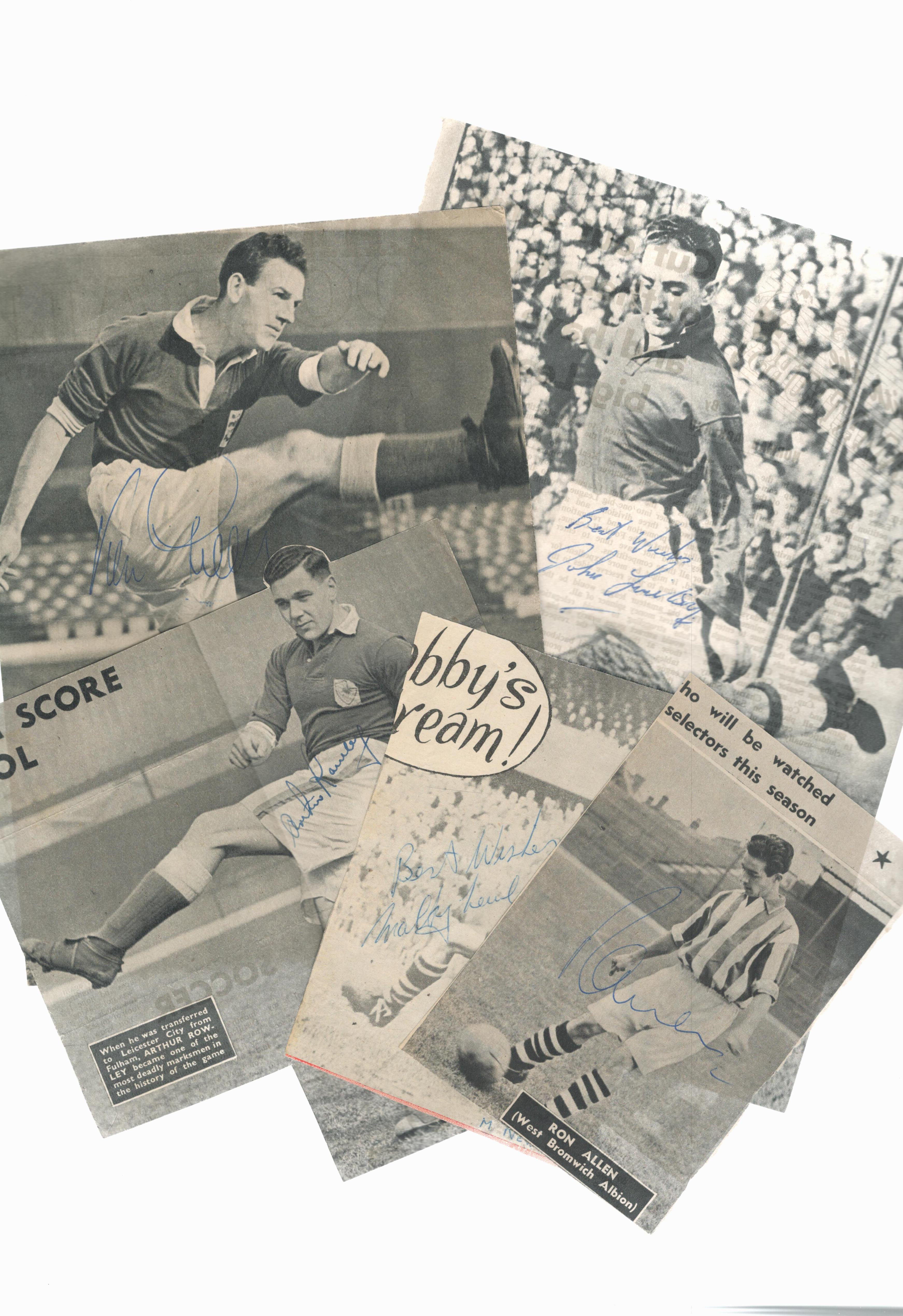 1950's Collection of 9 Signed Football Players on Newspaper Clippings, Some Rare. Signatures include