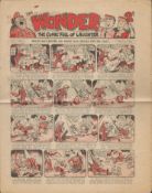 Fantastic Original Sept 2nd 1944 The Wonder Comic with 8 pages, No.1503. In Black White and Red