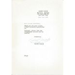 Actor Robert Goulet typed signed letter replying to an autograph request 1962. Robert Gérard