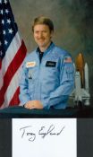 NASA astronaut Anthony W. England signed 5 x 3 white card. Anthony W. England a veteran of the Space