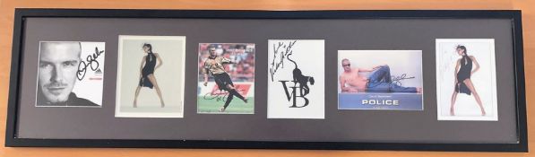 The Beckhams framed signature photograph piece includes 6 photos, 5 of which are signed, 2 by