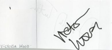 Comedian Victoria Wood signed 6x3 album page. Victoria Wood CBE (19 May 1953 – 20 April 2016) was an