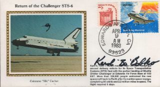 NASA astronaut Karol J. Bobko signed first day cover. Postmarked April 9th 1983, and portraying a