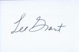 Lee Grant signed 6 x 4 white card, signed in black pen. Famous American actress Lee Grant made her