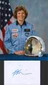 NASA astronaut Kathryn D. Sullivan signed 6 x 4 white card. Kathryn D. Sullivan the first American