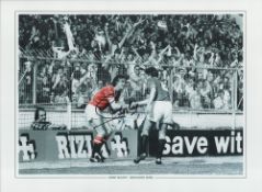 Football Sammy Mcilroy signed 16x12 Manchester United colourised print. Good condition. All