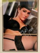 Model Lucy Pinder Hand signed 11x8 Colour Photo in black wooden Frame Measuring 17x14. Signed 'Lucy'