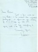 Carry on Actress Anita Harris hand written letter replying to an autograph request. Anita