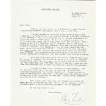 Music Adam Faith typed signed Fan Club letter with good content about his career. Terence Nelhams