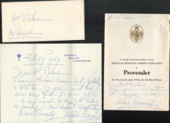 Nadine Romanoff signed Provender the Shooting Lodge of Edward the Black Prince invitation and an ALS