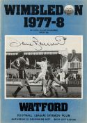 AFC Wimbledon Legend Dave Bassett Signed Matchday Programme Vs Watford on Saturday 31st December