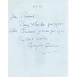 Music Grazina Frame hand written letter on personal letterhead. Born Lydia Anna Grazina Obrycha, 6