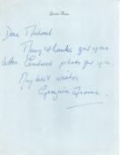 Music Grazina Frame hand written letter on personal letterhead. Born Lydia Anna Grazina Obrycha, 6