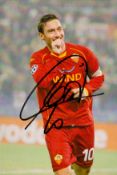 Italian Legend Francesco Totti Signed 6x4 Colour Printed Photo, Showing Totti Wearing AS Roma Home