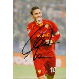 Italian Legend Francesco Totti Signed 6x4 Colour Printed Photo, Showing Totti Wearing AS Roma Home