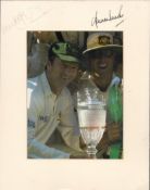 Cricket Steve Waugh and Alan Border Signed 10x8 Colour Photo Matted to Overall size of 14x11. Signed