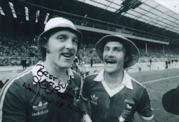 Kevin Beatie signed Ipswich Town FA Cup Winners 1978 black and white photo. Thomas Kevin Beattie (18