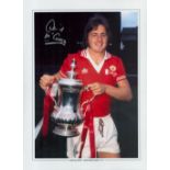 Football David McCreery signed 16X12 Manchester United FA Cup Winners 1977 colour print. Good