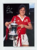 Football David McCreery signed 16X12 Manchester United FA Cup Winners 1977 colour print. Good