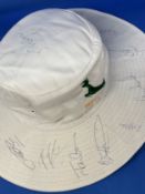 Nottingham Cricket Club Multi Signed Cricket Sun Hat, Personally Signed by 16 members of 2005