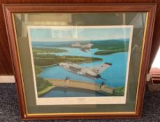 Keith Aspinall Multi Signed Print in Frame Titled The Mohne Revisited Tornado GR4s. 17 Signatures,
