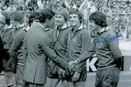 Brian Talbot signed 12x8 black and white photo pictured shaking hands with the Prince of Wales prior