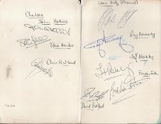 Anglo American Sporting Club Menu Multi Signed by 8 Arsenal and Chelsea Players inc John Hollins,