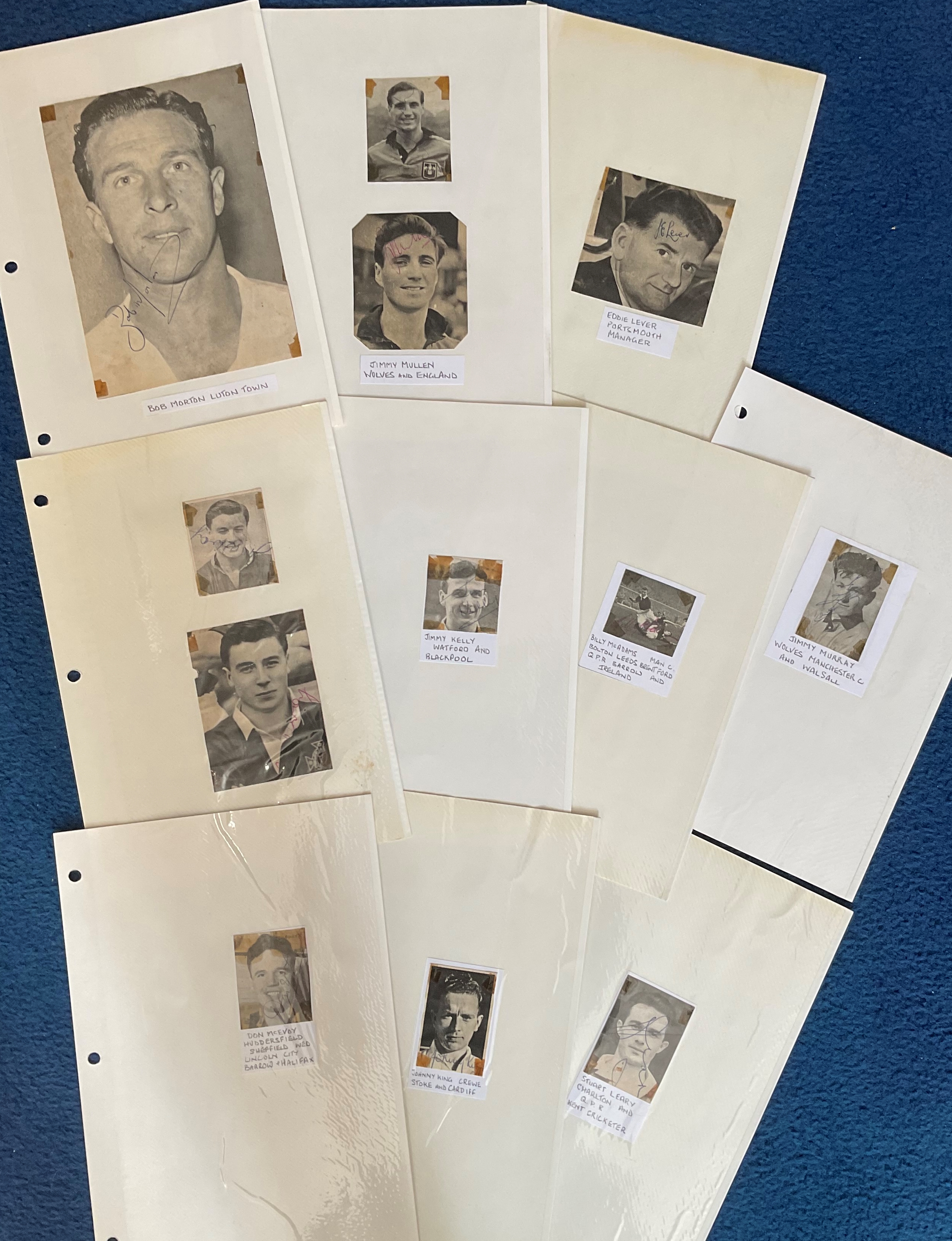 Vintage Football Collection of 10 items with Various and Multiple signatures. Signatures from Bob