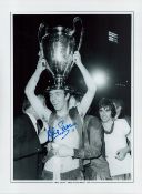 Football David Sadler signed 16x12 Manchester United 1968 European Cup Winner black and white print.