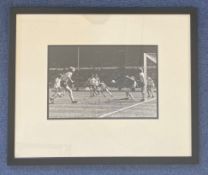 Sir Trevor Brooking Hand signed 12x8 Black and White Photo in Black Wooden Frame measuring 16x17