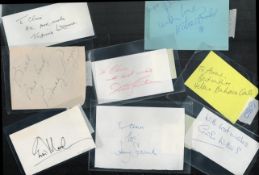 TV Entertainment Collection of 8 Signatures on Album Pages, Signatures include Sir Harry Secombe,